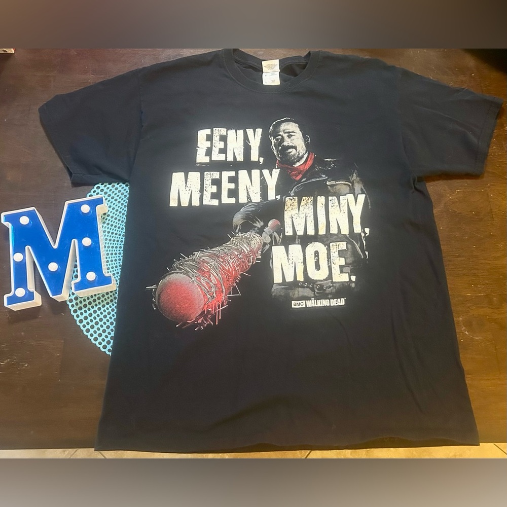 The Walking Dead Shirt “Eeny Meeny Miny Moe” Negan T-Shirt; Size L, Black